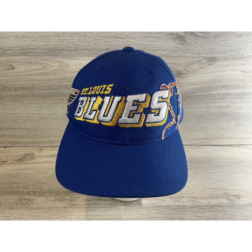 Vintage St. Louis Blues Sports Specialties Grid Snapback Hat Cap 90s Script Logo